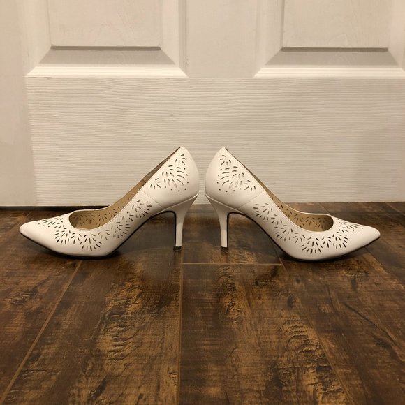 Unisa White Pointed Heels - Picture 3 of 5